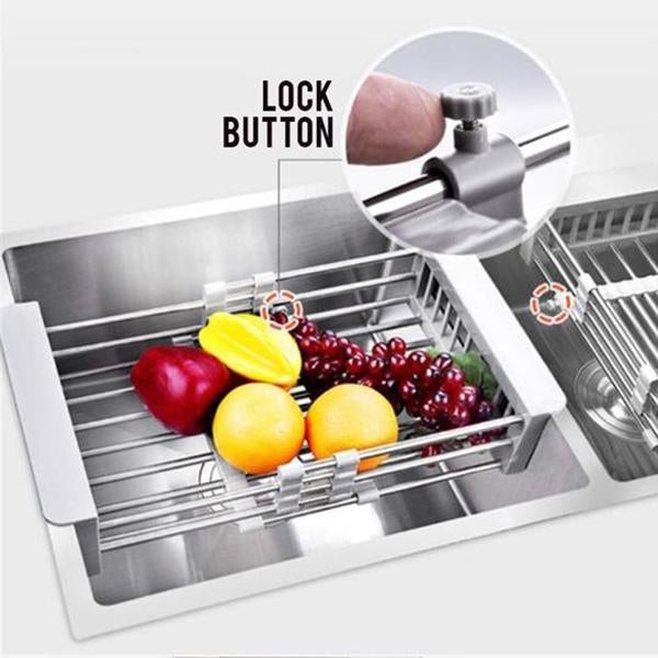 Retractable Stainless Steel Sink Drainer Rack